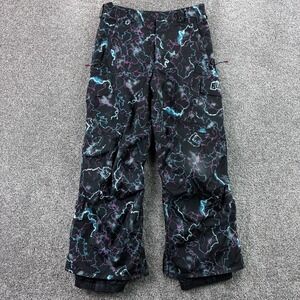 Burton Cargo Snow Pants Boys Large Black Lightning Snowboard Ski Waterproof